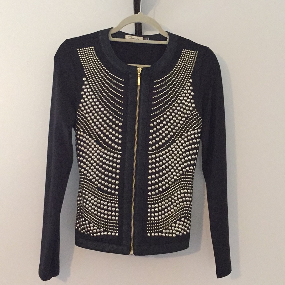 Carmin Solid Studded Jacket - image 1